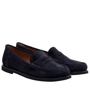Gianvito Rossi Navy Blue Loafers